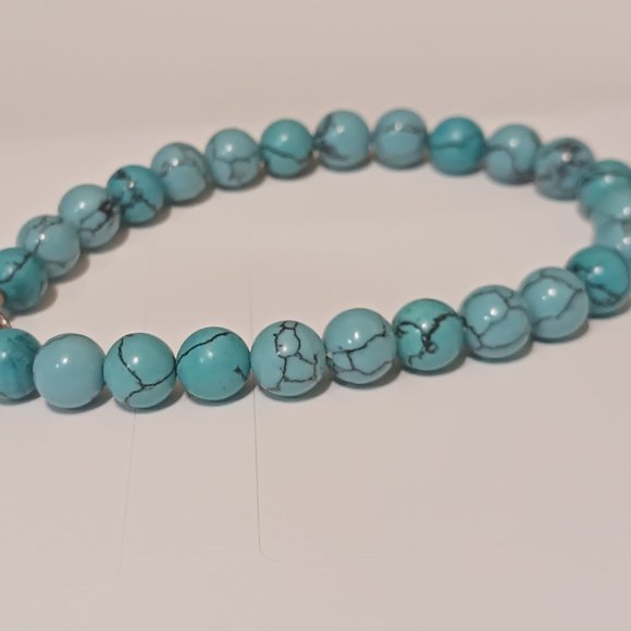 Vintage Hand Crafted Genuine Turquoise Beaded Bracelet - Picture 10 of 13
